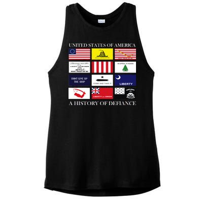 United States Of America A History Of Defiance  Ladies PosiCharge Tri-Blend Wicking Tank