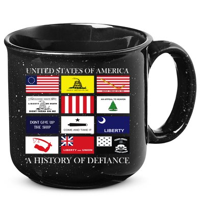 United States Of America A History Of Defiance  15oz Campfire Ceramic Mug