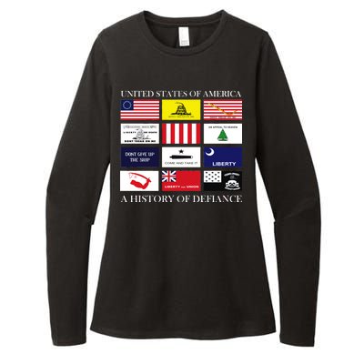 United States Of America A History Of Defiance  Womens CVC Long Sleeve Shirt