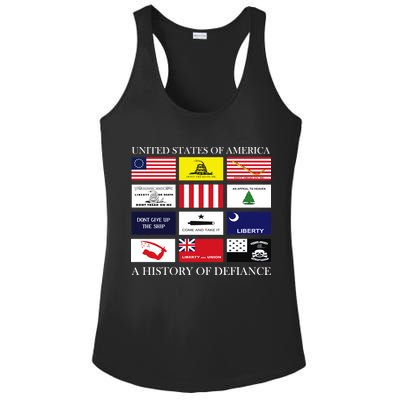 United States Of America A History Of Defiance  Ladies PosiCharge Competitor Racerback Tank