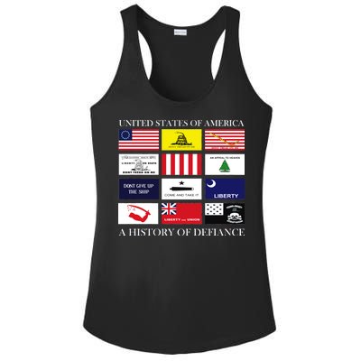 United States Of America A History Of Defiance  Ladies PosiCharge Competitor Racerback Tank