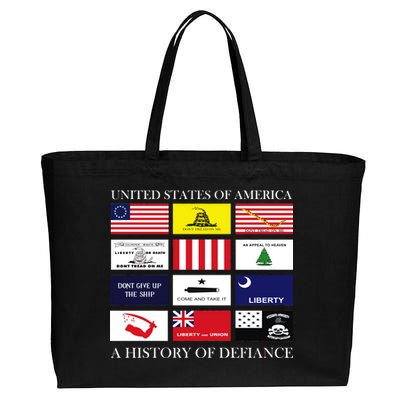 United States Of America A History Of Defiance  Cotton Canvas Jumbo Tote