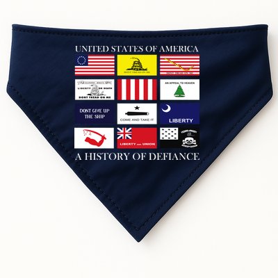 United States Of America A History Of Defiance  USA-Made Doggie Bandana