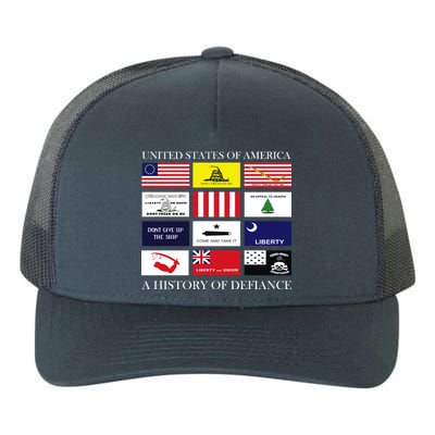 United States Of America A History Of Defiance  Yupoong Adult 5-Panel Trucker Hat