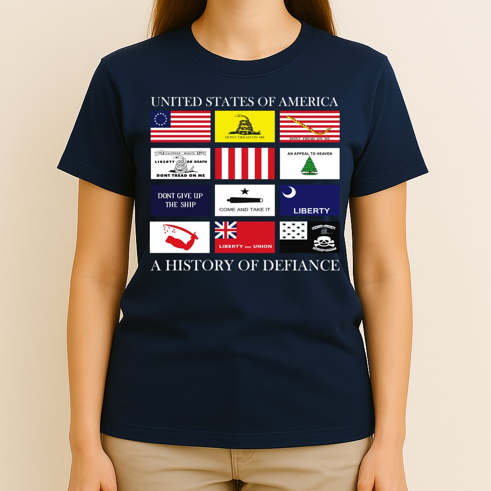 United States Of America A History Of Defiance  T-Shirt