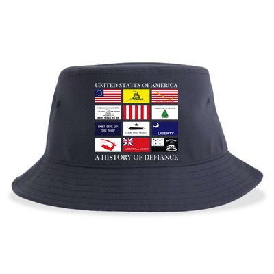 United States Of America A History Of Defiance  Sustainable Bucket Hat