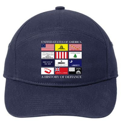 United States Of America A History Of Defiance  7-Panel Snapback Hat