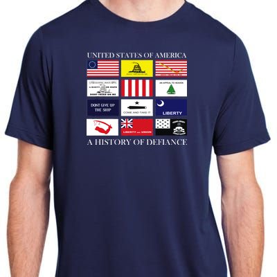 United States Of America A History Of Defiance  Adult ChromaSoft Performance T-Shirt