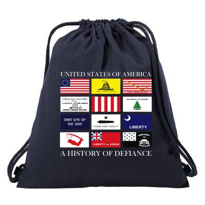 United States Of America A History Of Defiance  Drawstring Bag