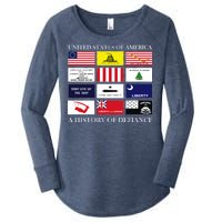 United States Of America A History Of Defiance  Women's Perfect Tri Tunic Long Sleeve Shirt