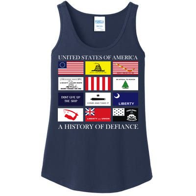 United States Of America A History Of Defiance  Ladies Essential Tank