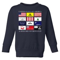 United States Of America A History Of Defiance  Toddler Sweatshirt