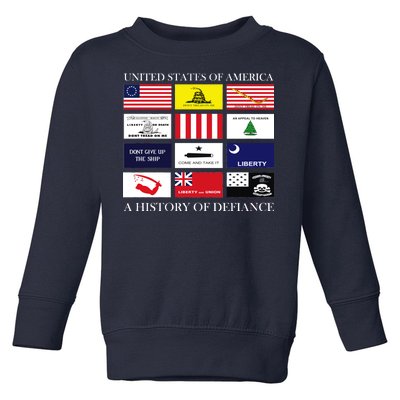 United States Of America A History Of Defiance  Toddler Sweatshirt