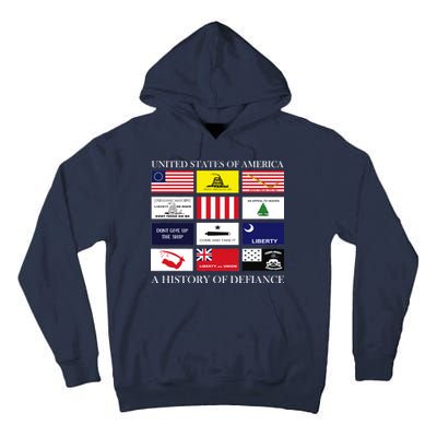 United States Of America A History Of Defiance  Tall Hoodie