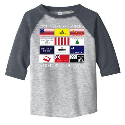 United States Of America A History Of Defiance  Toddler Fine Jersey T-Shirt