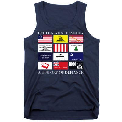 United States Of America A History Of Defiance  Tank Top