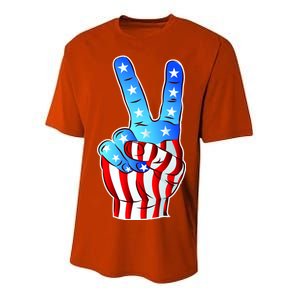 United States of America Peace Flag Stars Youth Performance Sprint T-Shirt