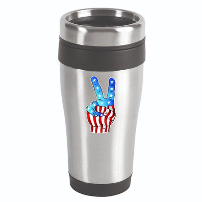 United States of America Peace Flag Stars 16oz Travel Tumbler