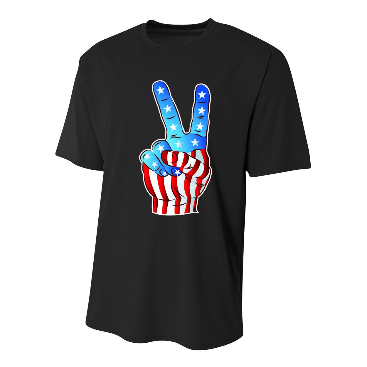 United States of America Peace Flag Stars Youth Performance Sprint T-Shirt