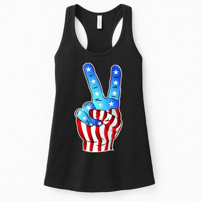 United States of America Peace Flag Stars Womens Tank Top