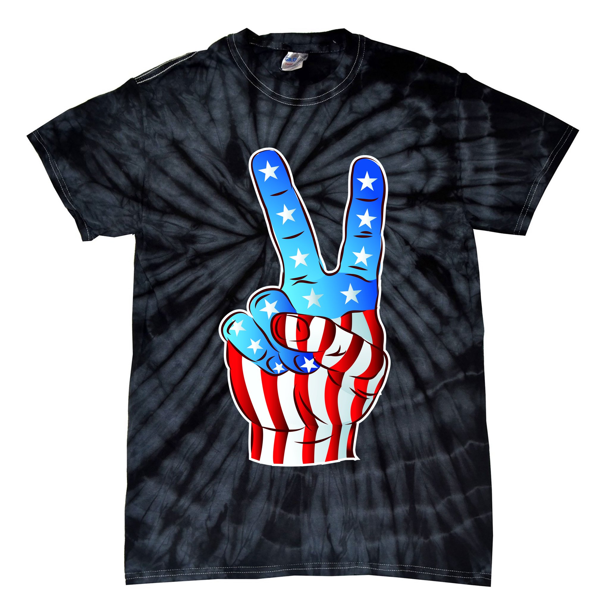 United States of America Peace Flag Stars Tie-Dye T-Shirt