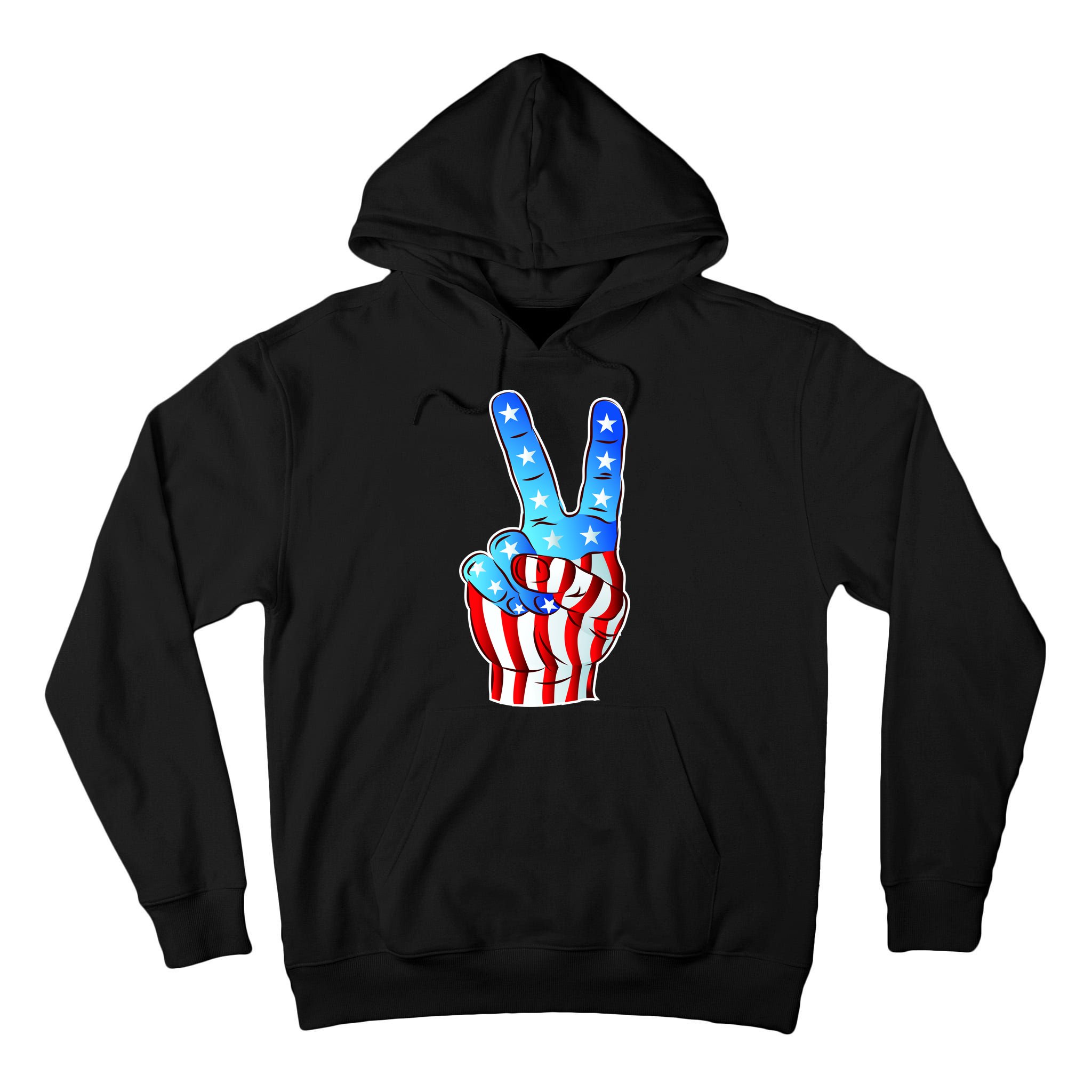 United States of America Peace Flag Stars Tall Hoodie
