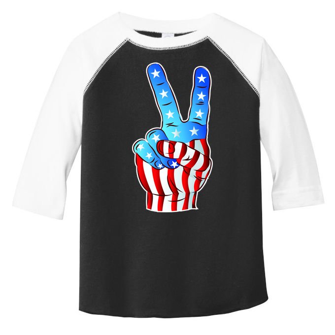 United States of America Peace Flag Stars Toddler Fine Jersey T-Shirt