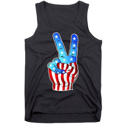 United States of America Peace Flag Stars Tank Top