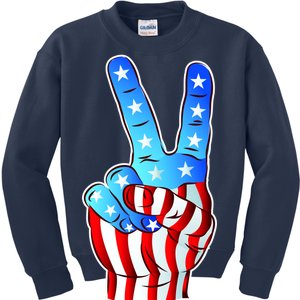 United States of America Peace Flag Stars Kids Sweatshirt