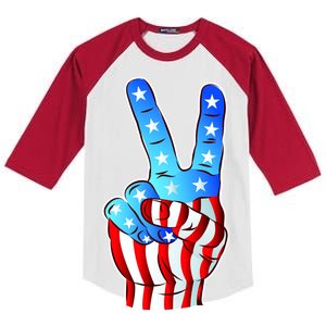 United States of America Peace Flag Stars Kids Colorblock Raglan Jersey