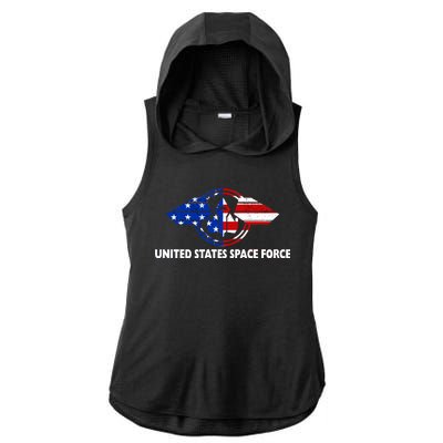 United States Space Force Ladies PosiCharge Tri-Blend Wicking Draft Hoodie Tank