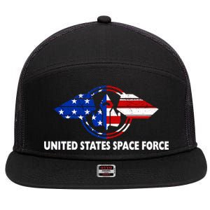 United States Space Force 7 Panel Mesh Trucker Snapback Hat