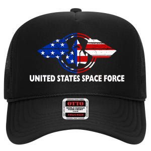 United States Space Force High Crown Mesh Back Trucker Hat