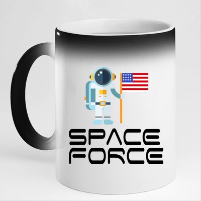 United States Space Force Astronaut Flag 11oz Black Color Changing Mug