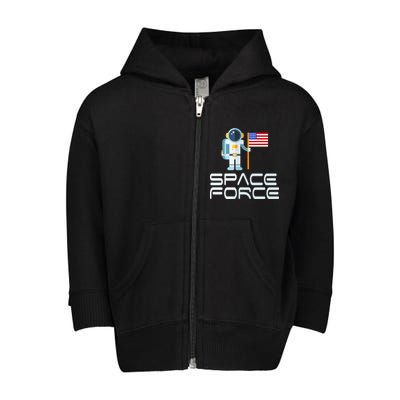 United States Space Force Astronaut Flag Toddler Zip Fleece Hoodie