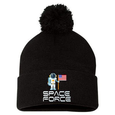 United States Space Force Astronaut Flag Pom Pom 12in Knit Beanie
