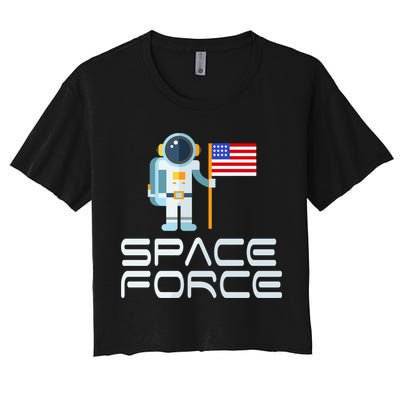 United States Space Force Astronaut Flag Crop Top