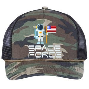 United States Space Force Astronaut Flag Retro Rope Trucker Hat Cap