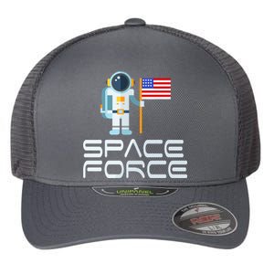 United States Space Force Astronaut Flag Flexfit Unipanel Trucker Cap