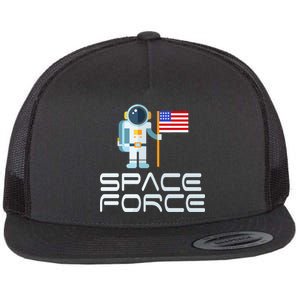 United States Space Force Astronaut Flag Flat Bill Trucker Hat