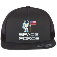 United States Space Force Astronaut Flag Flat Bill Trucker Hat