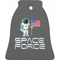 United States Space Force Astronaut Flag Ceramic Bell Ornament