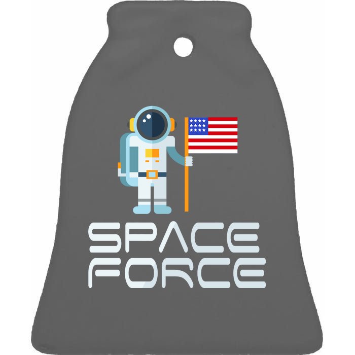 United States Space Force Astronaut Flag Ceramic Bell Ornament