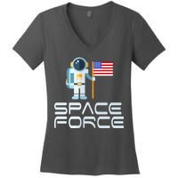 United States Space Force Astronaut Flag Women's V-Neck T-Shirt