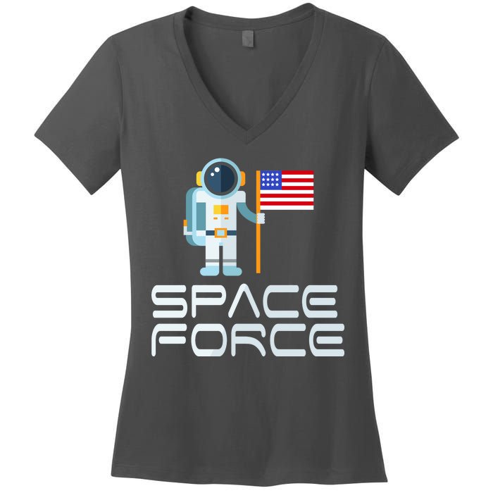 United States Space Force Astronaut Flag Women's V-Neck T-Shirt