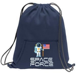 United States Space Force Astronaut Flag Sweatshirt Cinch Pack Bag