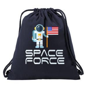 United States Space Force Astronaut Flag Drawstring Bag