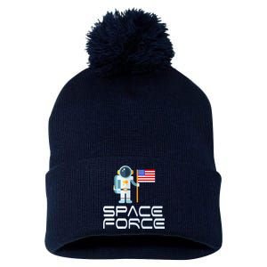 United States Space Force Astronaut Flag Pom Pom 12in Knit Beanie