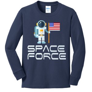 United States Space Force Astronaut Flag Kids Long Sleeve Shirt