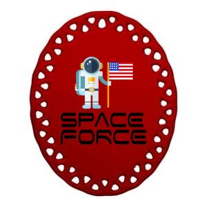 United States Space Force Astronaut Flag Ceramic Oval Ornament